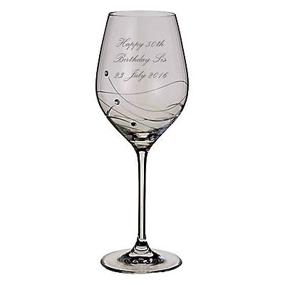 Dartington Crystal Personalised Glitz Wine Glass (Single), Palace Script Font Dartington Crystal Personalised Glitz Wine Glass (Single), Palace Script Font